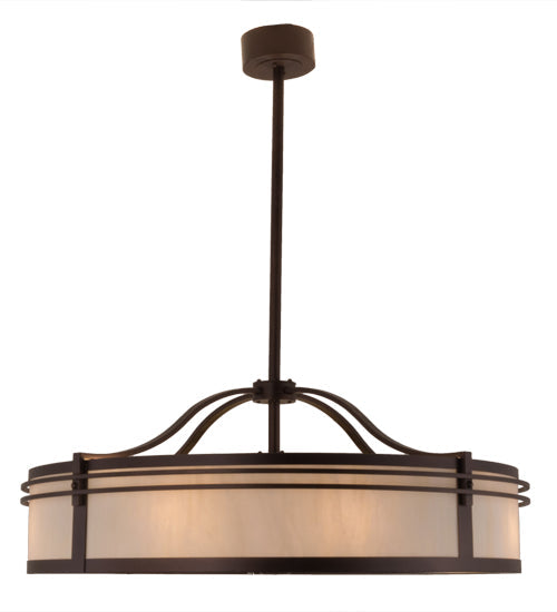 Meyda Lighting Sargent 45" 12-Light Mahogany Bronze Chandelier With Creme Carrare Idalight Shade Glass and Fan