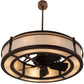 Meyda Lighting Sargent 45" 12-Light Mahogany Bronze Chandelier With Creme Carrare Idalight Shade Glass and Fan