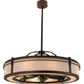 Meyda Lighting Sargent 45" 12-Light Mahogany Bronze Chandelier With Creme Carrare Idalight Shade Glass and Fan