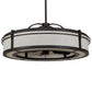 Meyda Lighting Sargent 45" 12-Light Oil Rubbed Bronze Chandelier With Creme Carrara Idalight Shade and Fan