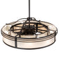 Meyda Lighting Sargent 45" 12-Light Oil Rubbed Bronze Chandelier With Creme Carrara Idalight Shade and Fan