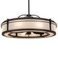 Meyda Lighting Sargent 45" 12-Light Oil Rubbed Bronze Chandelier With Creme Carrara Idalight Shade and Fan