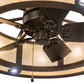 Meyda Lighting Sargent 45" 20-Light Tyler Bronze Chandelier With Beige Sahara Taupe Idalight Shade and Fan