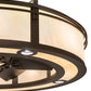 Meyda Lighting Sargent 45" 20-Light Tyler Bronze Chandelier With Beige Sahara Taupe Idalight Shade and Fan