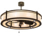 Meyda Lighting Sargent 45" 20-Light Tyler Bronze Chandelier With Beige Sahara Taupe Idalight Shade and Fan