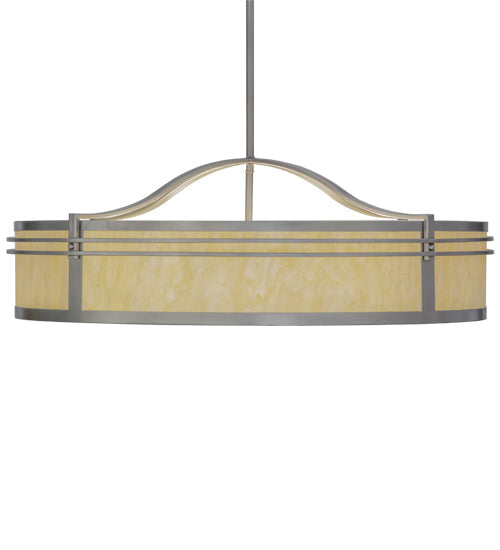Meyda Lighting Sargent 45" 8-Light Nickel Pendant Light With Creme Carrare Idalight Shade
