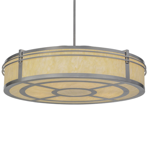 Meyda Lighting Sargent 45" 8-Light Nickel Pendant Light With Creme Carrare Idalight Shade