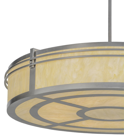 Meyda Lighting Sargent 45" 8-Light Nickel Pendant Light With Creme Carrare Idalight Shade
