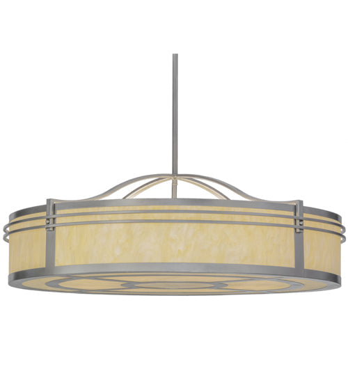 Meyda Lighting Sargent 45" 8-Light Nickel Pendant Light With Creme Carrare Idalight Shade