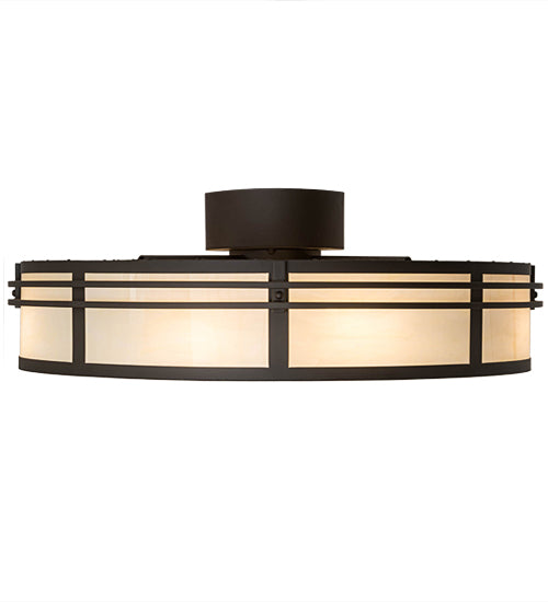 Meyda Lighting Sargent 45" 8-Light Oil Rubbed Bronze Chandelier With Creme Carrare Idalight Shade Glass and Fan