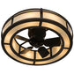 Meyda Lighting Sargent 45" 8-Light Oil Rubbed Bronze Chandelier With Creme Carrare Idalight Shade Glass and Fan