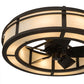 Meyda Lighting Sargent 45" 8-Light Oil Rubbed Bronze Chandelier With Creme Carrare Idalight Shade Glass and Fan