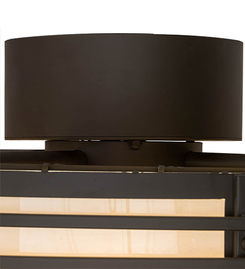 Meyda Lighting Sargent 45" 8-Light Oil Rubbed Bronze Chandelier With Creme Carrare Idalight Shade Glass and Fan