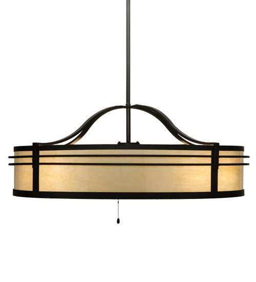 Meyda Lighting Sargent 45" 8-Light Oil Rubbed Bronze Chandelier With Creme Carrare Idalight Shade and Fan