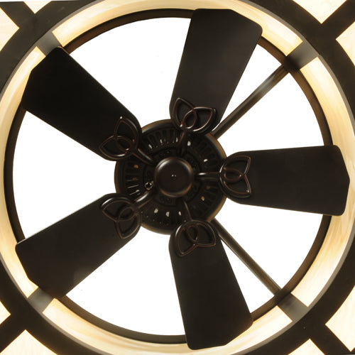 Meyda Lighting Sargent 45" 8-Light Oil Rubbed Bronze Chandelier With Creme Carrare Idalight Shade and Fan