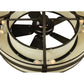 Meyda Lighting Sargent 45" 8-Light Oil Rubbed Bronze Chandelier With Creme Carrare Idalight Shade and Fan
