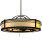 Meyda Lighting Sargent 45" 8-Light Oil Rubbed Bronze Chandelier With Creme Carrare Idalight Shade and Fan