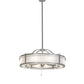 Meyda Lighting Sargent 46" 12-Light Sparkle Silver Chandelier With Beige Angelwing Idalight Shade and Fan