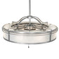 Meyda Lighting Sargent 46" 12-Light Sparkle Silver Chandelier With Beige Angelwing Idalight Shade and Fan