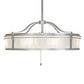 Meyda Lighting Sargent 46" 12-Light Sparkle Silver Chandelier With Beige Angelwing Idalight Shade and Fan