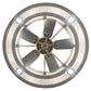 Meyda Lighting Sargent 46" 12-Light Sparkle Silver Chandelier With Beige Angelwing Idalight Shade and Fan