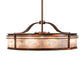 Meyda Lighting Sargent 46" 16-Light Vintage Copper Chandelier With Silver Mica Shade Glass and Fan