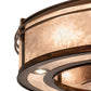Meyda Lighting Sargent 46" 16-Light Vintage Copper Chandelier With Silver Mica Shade Glass and Fan