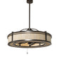 Meyda Lighting Sargent 46" 20-Light Bronze Metallic Chandelier With Beige Sahara Taupe Idalight Shade and Fan
