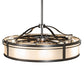 Meyda Lighting Sargent 46" 20-Light Bronze Metallic Chandelier With Beige Sahara Taupe Idalight Shade and Fan