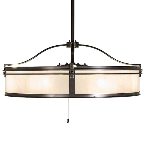 Meyda Lighting Sargent 46" 20-Light Bronze Metallic Chandelier With Beige Sahara Taupe Idalight Shade and Fan