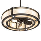 Meyda Lighting Sargent 46" 20-Light Bronze Metallic Chandelier With Beige Sahara Taupe Idalight Shade and Fan
