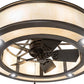 Meyda Lighting Sargent 46" 20-Light Bronze Metallic Chandelier With Beige Sahara Taupe Idalight Shade and Fan