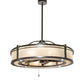 Meyda Lighting Sargent 46" 20-Light Bronze Metallic Chandelier With Beige Sahara Taupe Idalight Shade and Fan