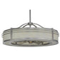 Meyda Lighting Sargent 46" 8-Light Brushed Nickel Chandelier With Bleached Honey Onyx Acrylic Shade and Fan