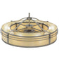 Meyda Lighting Sargent 46" 8-Light Brushed Nickel Chandelier With Bleached Honey Onyx Acrylic Shade and Fan