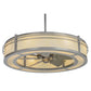 Meyda Lighting Sargent 46" 8-Light Brushed Nickel Chandelier With Bleached Honey Onyx Acrylic Shade and Fan