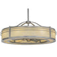 Meyda Lighting Sargent 46" 8-Light Brushed Nickel Chandelier With Bleached Honey Onyx Acrylic Shade and Fan