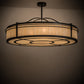 Meyda Lighting Sargent 55" 8-Light Timeless Bronze Pendant Light With Beige Sahara Taupe Idalight Shade Glass