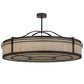 Meyda Lighting Sargent 55" 8-Light Timeless Bronze Pendant Light With Beige Sahara Taupe Idalight Shade Glass