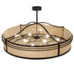 Meyda Lighting Sargent 55" 8-Light Timeless Bronze Pendant Light With Beige Sahara Taupe Idalight Shade Glass