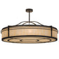 Meyda Lighting Sargent 55" 8-Light Timeless Bronze Pendant Light With Beige Sahara Taupe Idalight Shade Glass