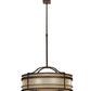 Meyda Lighting Sargent 57" 12-Light Tyler Bronze Pendant Light With White Statuario Idalight Shade Glass