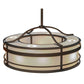 Meyda Lighting Sargent 57" 12-Light Tyler Bronze Pendant Light With White Statuario Idalight Shade Glass