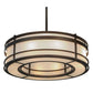 Meyda Lighting Sargent 57" 12-Light Tyler Bronze Pendant Light With White Statuario Idalight Shade Glass