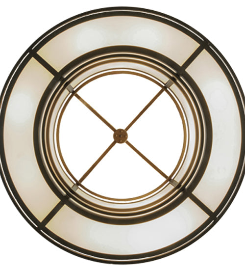 Meyda Lighting Sargent 57" 12-Light Tyler Bronze Pendant Light With White Statuario Idalight Shade Glass