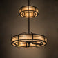 Meyda Lighting Sargent 58" 24-Light 2-Tier Tyler Bronze Chandelier With Beige Fleshtone Idalight Shade Glass and Fan