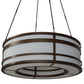Meyda Lighting Sargent 72" 16-Light Tyler Bronze Pendant Light With White Statuario Idalight Shade Glass