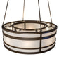 Meyda Lighting Sargent 72" 16-Light Tyler Bronze Pendant Light With White Statuario Idalight Shade Glass