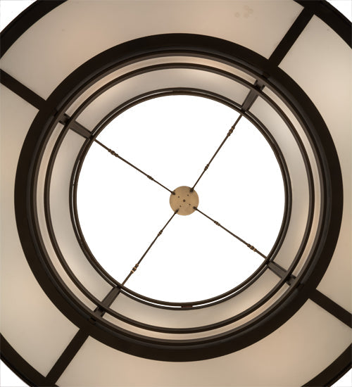 Meyda Lighting Sargent 72" 16-Light Tyler Bronze Pendant Light With White Statuario Idalight Shade Glass
