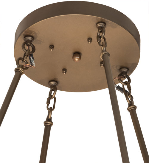Meyda Lighting Sargent 72" 16-Light Tyler Bronze Pendant Light With White Statuario Idalight Shade Glass